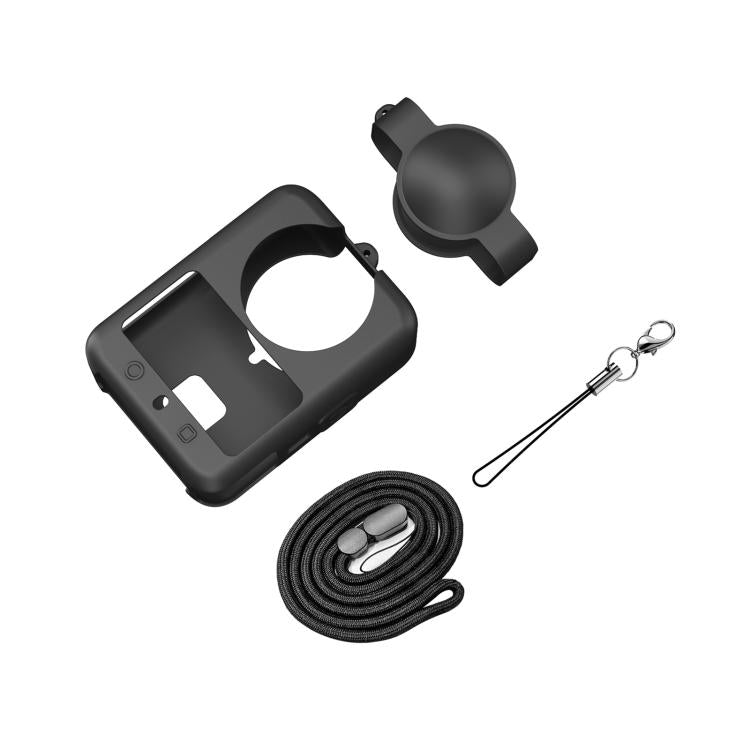 For DJI Osmo 360 PULUZ Silicone Protective Cover with Lens Cover & Lanyard, Cover with Lens Cover & Lanyard