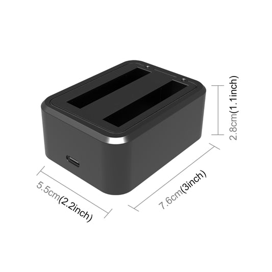 Pour chargeur de batterie double USB PULUZ avec voyant lumineux pour Insta360 X3