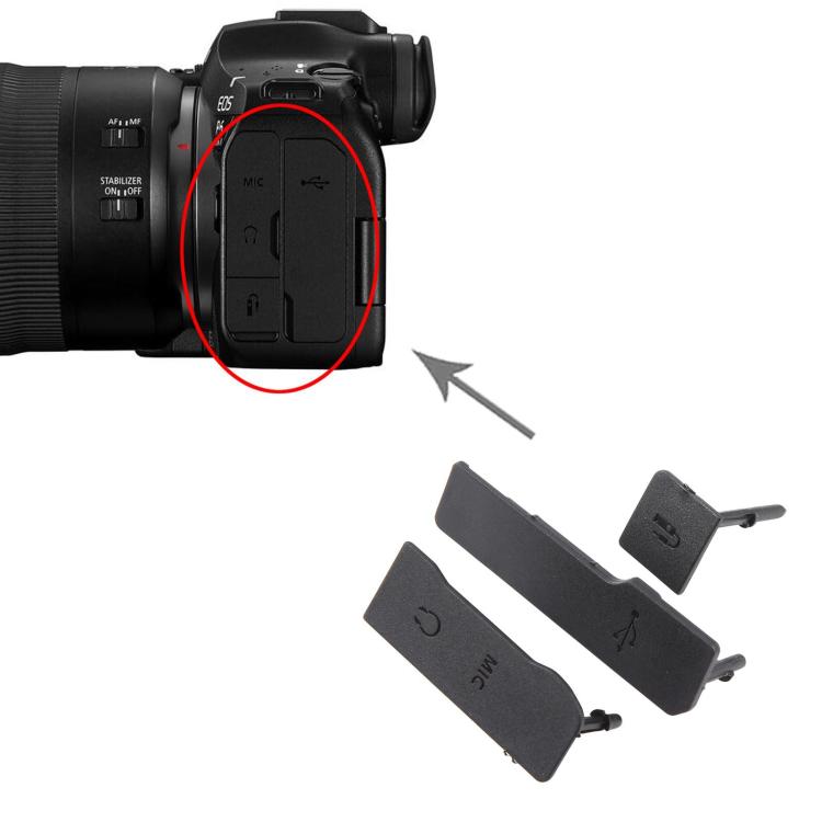 For Canon EOS R6 3 in 1 USB Cover Cap, For Canon EOS R6