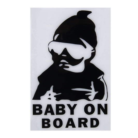 Baby On Board Muster Vinyl Autoaufkleber, Größe: 20cm x 13cm, Schwarz, Weiß