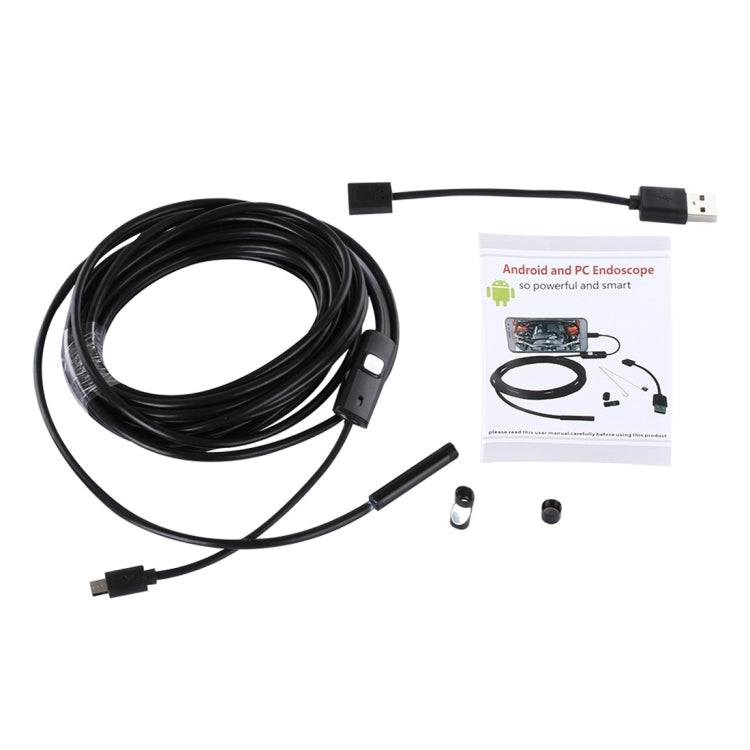 Waterproof Micro USB Endoscope Snake Tube Inspection Camera with 6 LED for OTG Android Phone, Length: 5m, Lens Diameter: 7mm, 7mm