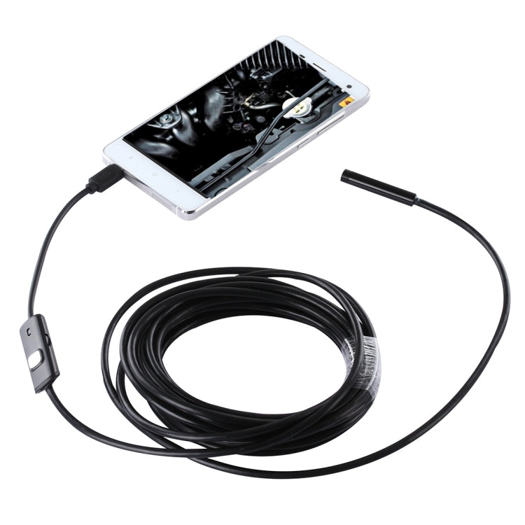 Waterproof Micro USB Endoscope Snake Tube Inspection Camera with 6 LED for OTG Android Phone, Length: 5m, Lens Diameter: 7mm, 7mm