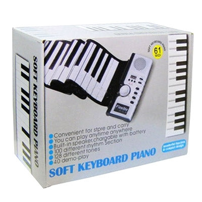 Datopal 61 Key Roll Up Soft Keyboard Piano MIDI, 61 Standard Keys White