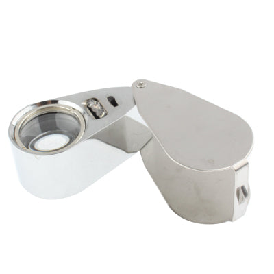 Full Metal Coating 10X Magnifying Glass Magnifier with 3 LED Lights for Currency Detecting & Jewelry Identifying, 10X (3 LED)