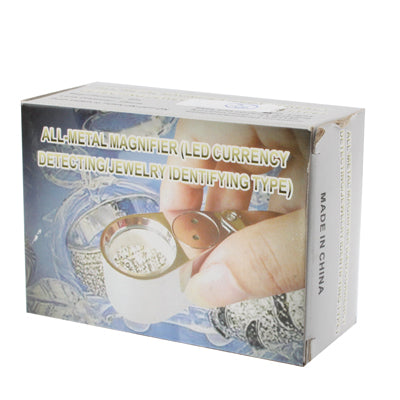 Full Metal Coating 10X Magnifying Glass Magnifier with 3 LED Lights for Currency Detecting & Jewelry Identifying, 10X (3 LED)