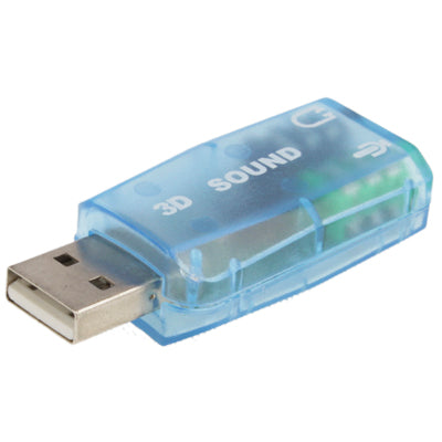 USB DSP 5.1 External Sound Card Adapter Mono Channel, Plastic 5.1 Channel Blue