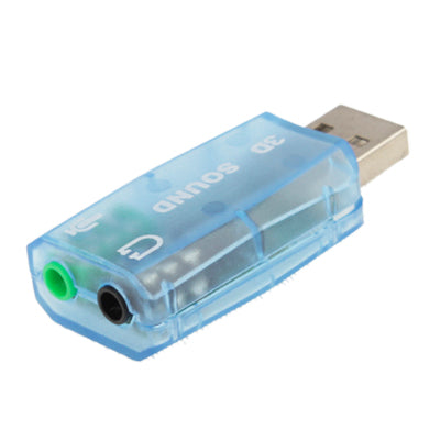 USB DSP 5.1 External Sound Card Adapter Mono Channel, Plastic 5.1 Channel Blue