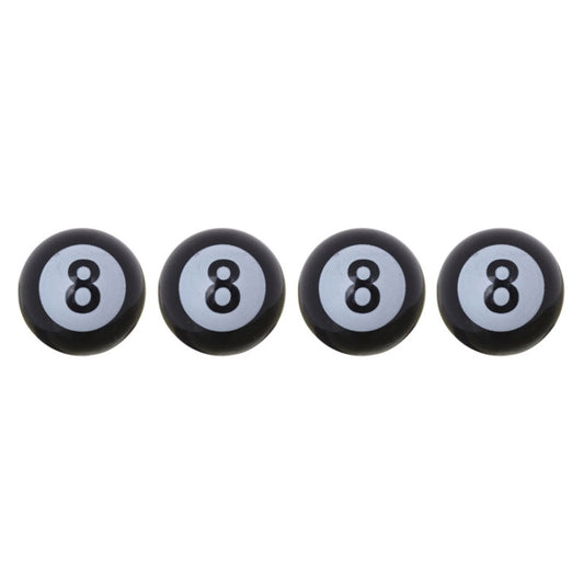 Universal 8mm American Billiards No.8 Ball Style Plastic Car Tire Valve Caps, Pack of 4, No.8 Ball