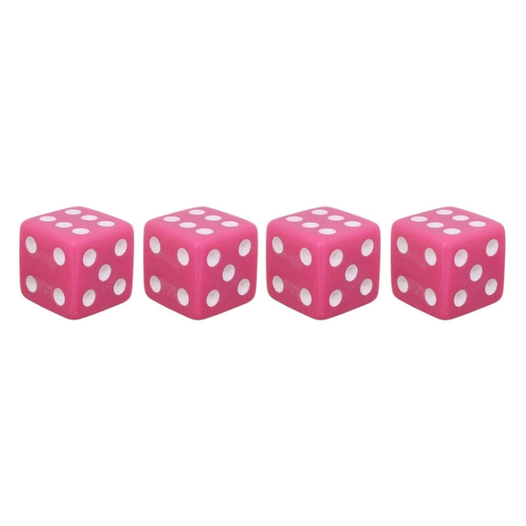 Universal 8mm Dice Style Plastic Car Tire Valve Caps, Pack of 4, Dice Shape 3 Magenta, Dice Shape 3, Dice Style 3