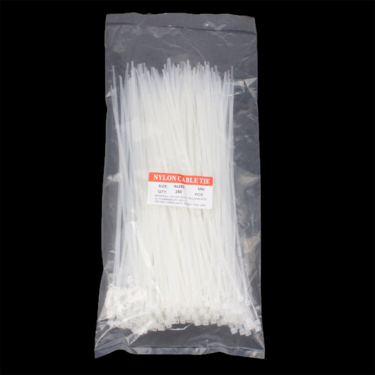 25cm Self-Locking Nylon Cable Wire Zip Ties (500pcs in one packing, the price is for 500pcs), 4mm x 250mm White