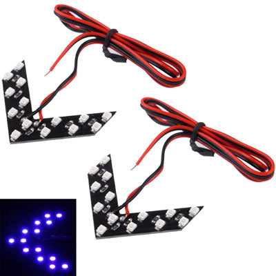 14 LED 3528 SMD Arrows Light for Car Side Mirror Turn Signal, Pairs, Universal Blue, Universal Yellow, 2 PCS, Universal Pink Light