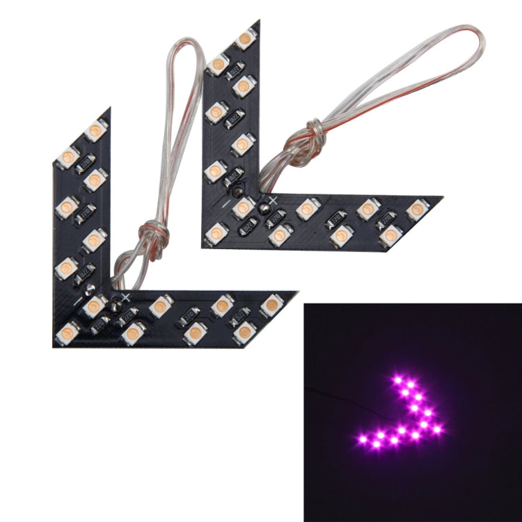 14 LED 3528 SMD Arrows Light for Car Side Mirror Turn Signal, Pairs, Universal Blue, Universal Yellow, 2 PCS, Universal Pink Light