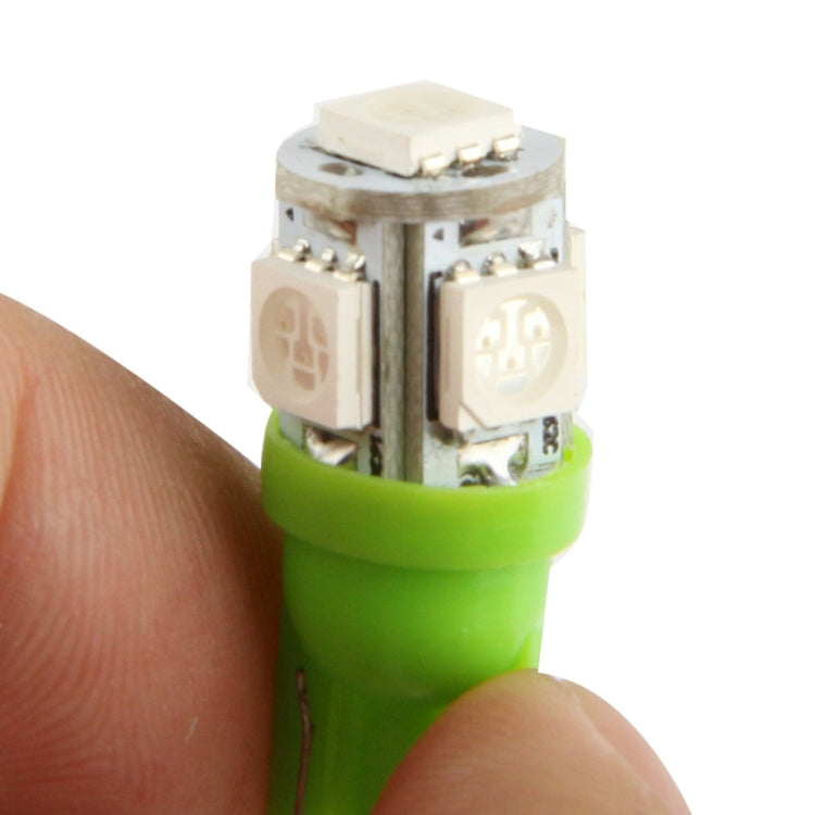 T10 5 LED 5050 SMD Car Signal Light Bulb, Pair, Green, Pair