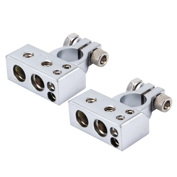 Positive & Negative Set 0 / 4 / 8 AWG Car Battery Terminals, 0 / 4 / 8 AWG, 0 / 4 / 8 AWG (Silver)