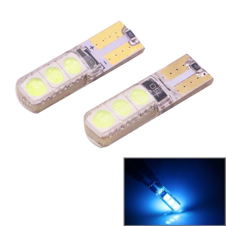 2 PCS T10 2W 120-140LM 6 LED Ice Blue 5050 LED Brake Light for Vehicles, DC12V, 6 5050 LEDs, 6 LED 5050 LEDs, 6 5050 LEDs