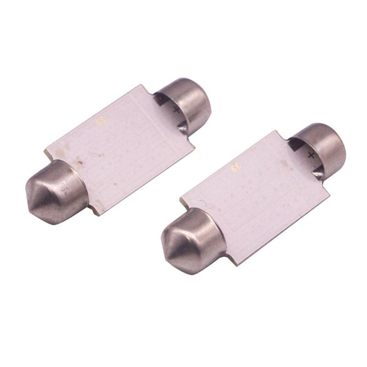 2 PCS 39mm 1.5W 80LM White Light 1 COB LED License Plate Reading Lights Car Light Bulb, 39mm
