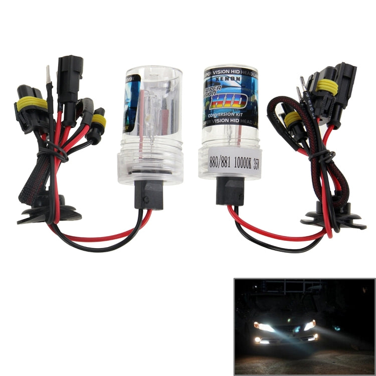 DC12V 35W H27/880/881 HID Xenon Light Single Beam Super Vision Waterproof Head Lamp, Color Temperature: 6000K, Pack of 2, 880/881