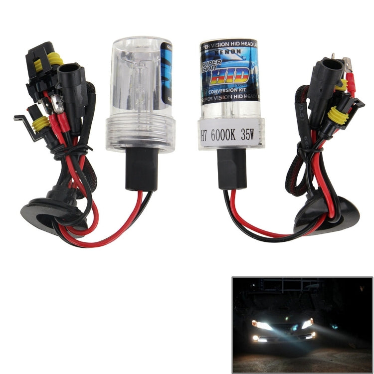 DC12V 35W H7 HID Xenon Light Single Beam Super Vision Waterproof Head Lamp, Color Temperature: 6000K, Pack of 2, H7