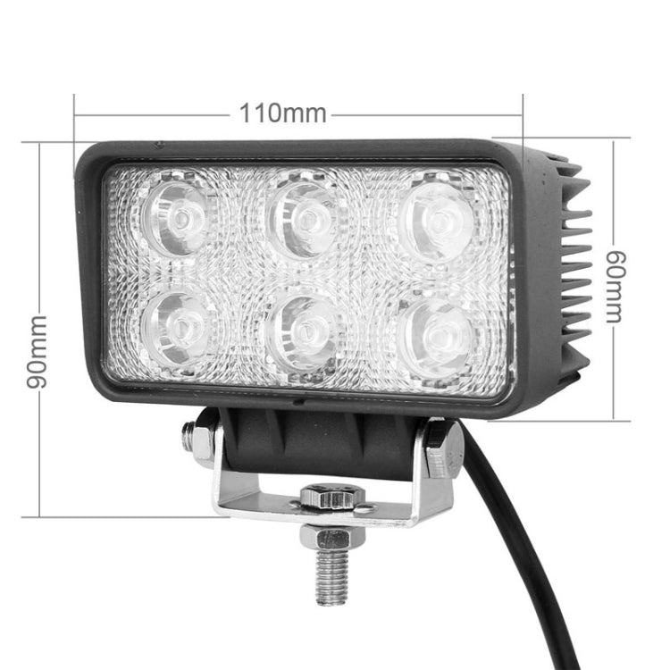 LML-1518 18W 1260-1350LM Epistar 6 LED White 30 Degree Spot Beam Car LED Light Waterproof IP67, DC 10-30V, Spot Light+18W 1350LM