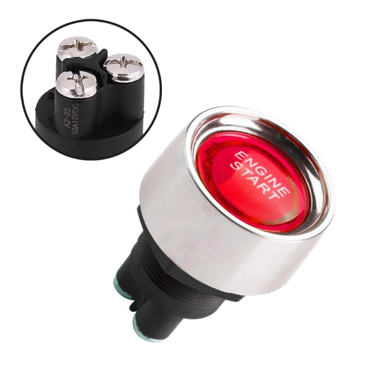 Blue Light Push Start Ignition Switch for Racing Sport , DC 12V, DC 12V(Red)