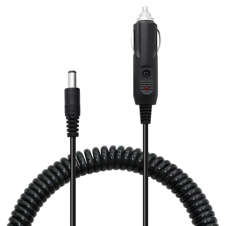 2A 5.5 x 2.1mm DC Power Supply Adapter Plug Coiled Cable Car Charger, Length: 40-140cm, 5.5 x 2.1mm