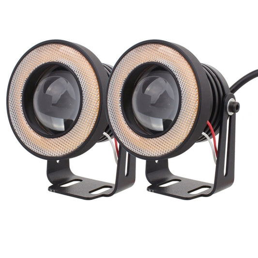 2 PCS 2.5 inch 10W 900LM White + Yellow Light 6500K Waterproof LED Eagle Eye Light for Vehicles, DC 12V, Cable Length: 20cm, 2.5 inch 10W