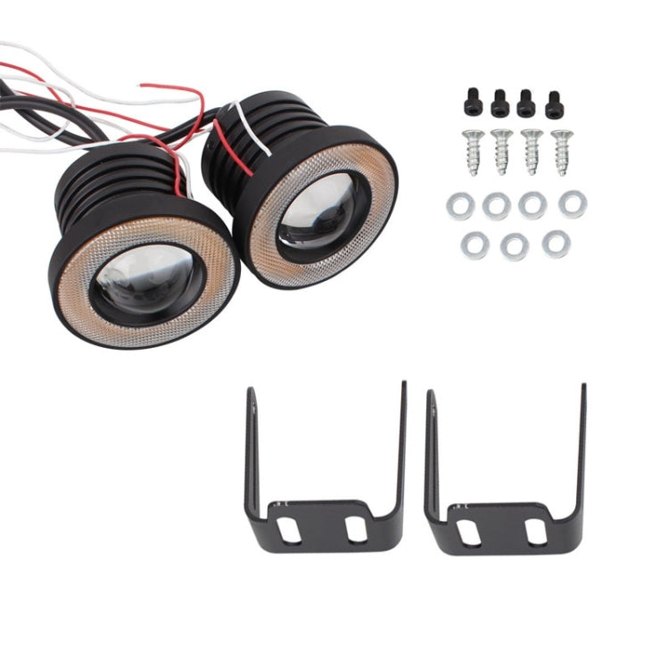 2 PCS 2.5 inch 10W 900LM White + Yellow Light 6500K Waterproof LED Eagle Eye Light for Vehicles, DC 12V, Cable Length: 20cm, 2.5 inch 10W