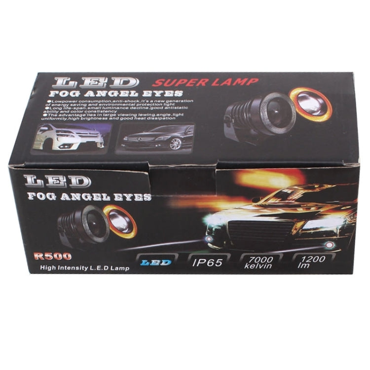 2 PCS 2.5 inch 10W 900LM White + Yellow Light 6500K Waterproof LED Eagle Eye Light for Vehicles, DC 12V, Cable Length: 20cm, 2.5 inch 10W