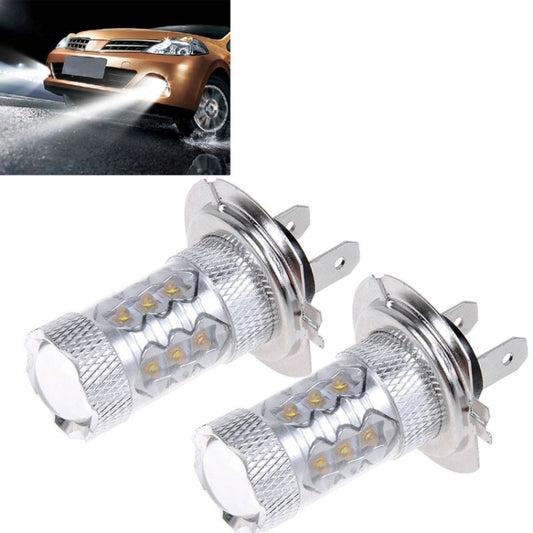 2 PCS H7 800 Lumen 80W 16-3535-LEDs 6000K White Light Car LED Fog Light, DC 12-24V, H7 80W