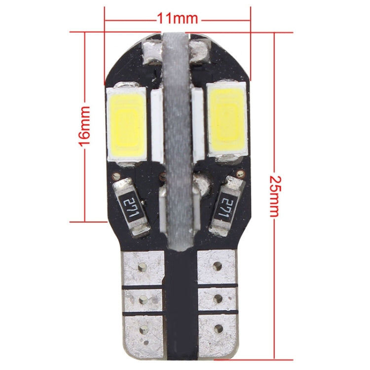 10 PCS T10 4W 280LM White Light 8 LED SMD 5630 Canbus Decode Car Clearance Lights Lamp, DC 12V, 4W 280LM