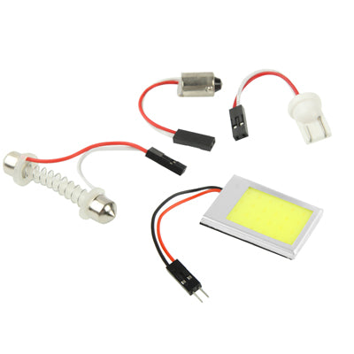 9W White Light LED Car Interior Lamp with T10 Dome + BA9S Festoon Adapter, 9W