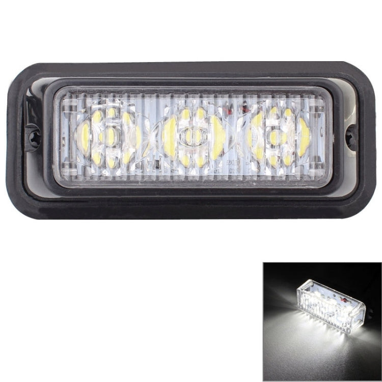 9W 540LM 6500K 3-LED Wired Car Flashing Warning Signal Lamp, DC12V, Wire Length: 95cm, 3-LED White Light, 3-LED Yellow Light