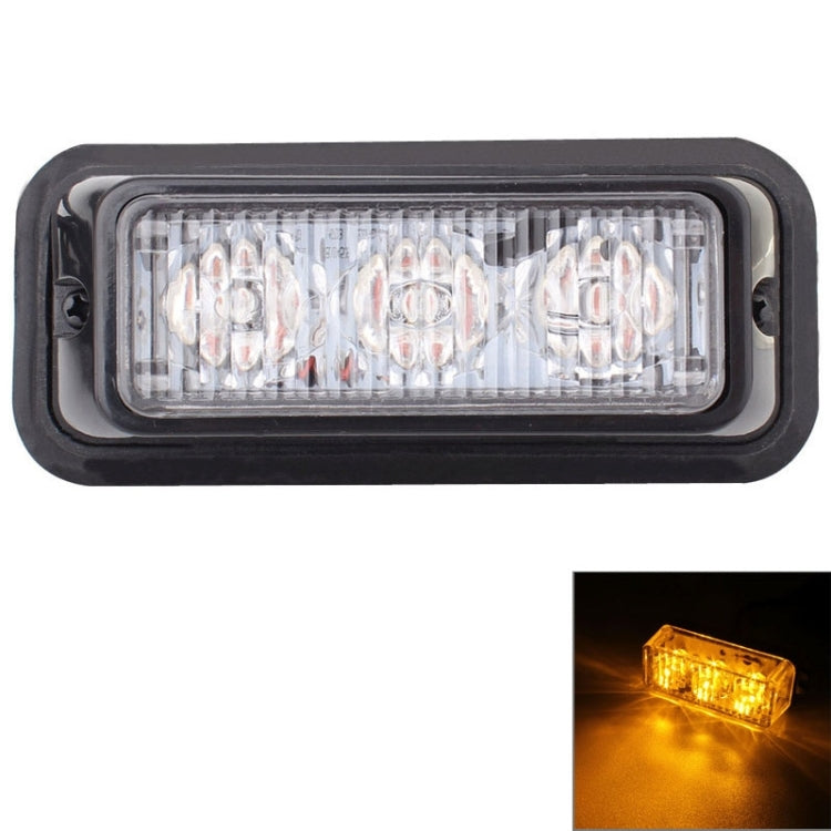 9W 540LM 6500K 3-LED Wired Car Flashing Warning Signal Lamp, DC12V, Wire Length: 95cm, 3-LED White Light, 3-LED Yellow Light