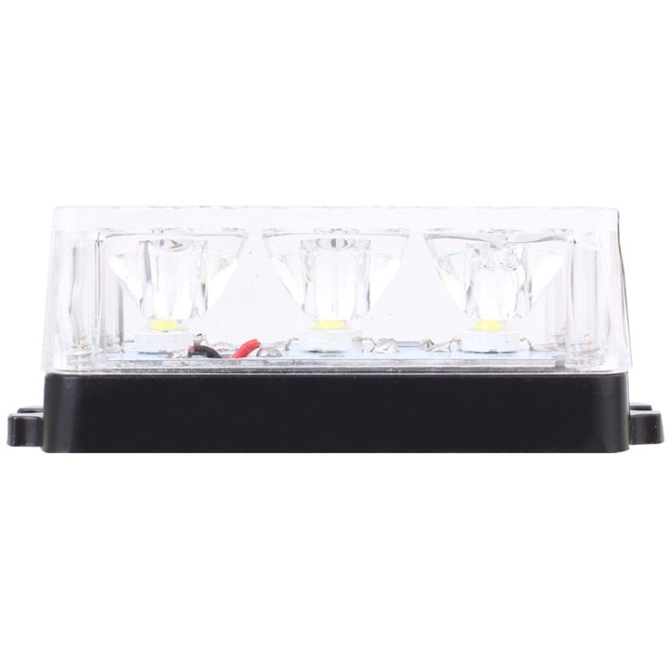 9W 540LM 6500K 3-LED Wired Car Flashing Warning Signal Lamp, DC12V, Wire Length: 95cm, 3-LED White Light, 3-LED Yellow Light