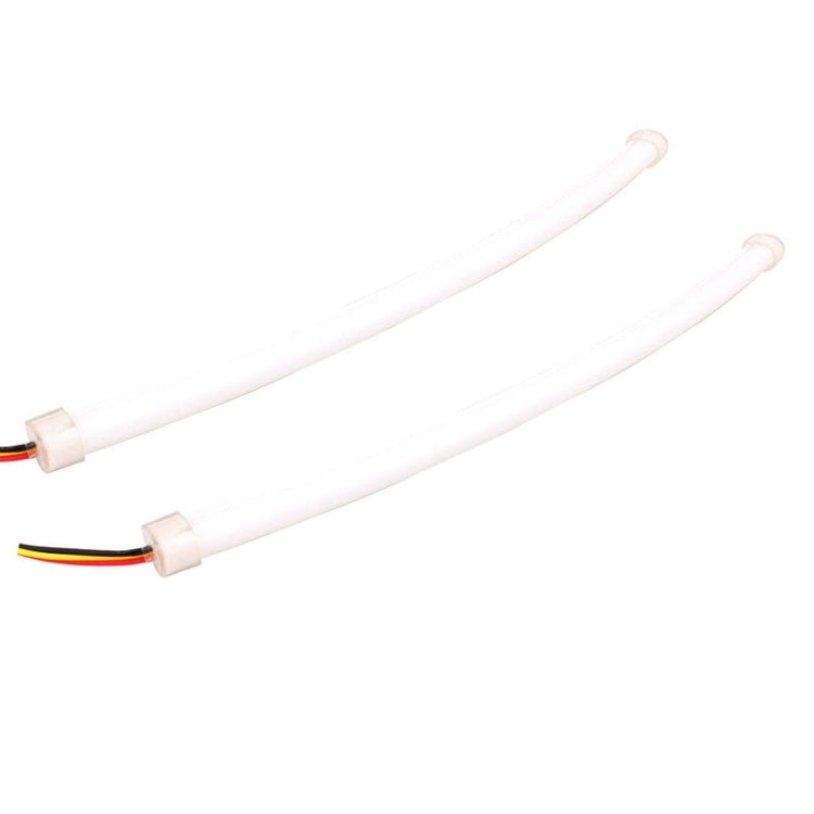 2 PCS 3W 180LM 6500K 597-577nm White + Yellow Wired LED Tube Daytime Running Light DRL Steering Lamp, DC12V, Lamp Length:30cm, 3W 180LM