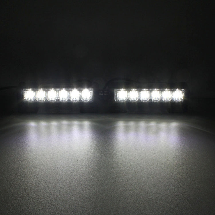 2 PCS 6 inch 6 LED 2 x 18W Car Flash Warning Light Red + Blue Change White Waterproof Emergency Light, DC 12V, Light Red + Blue Change White