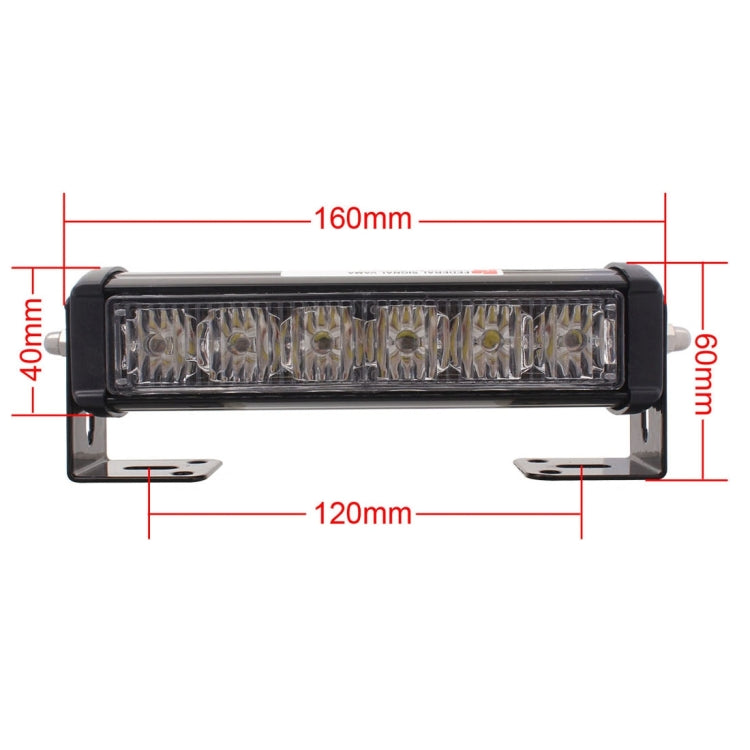 2 PCS 6 inch 6 LED 2 x 18W Car Flash Warning Light Red + Blue Change White Waterproof Emergency Light, DC 12V, Light Red + Blue Change White