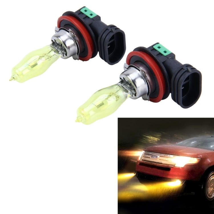 2 X H11 HOD Halogen Bulbs 12V 100W 2400 LM 3500K Yellow Light Headlights, H11