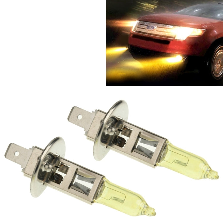 2 X H1 HOD Halogen Bulbs 12V 100W 2400 LM 3500K Yellow Light Headlights, H1