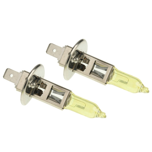 2 X H1 HOD Halogen Bulbs 12V 100W 2400 LM 3500K Yellow Light Headlights, H1