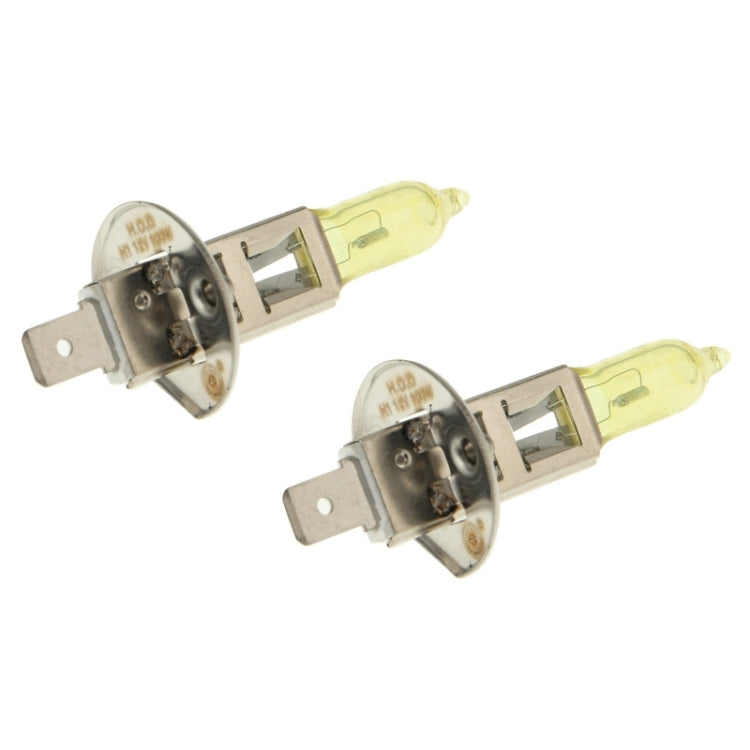 2 X H1 HOD Halogen Bulbs 12V 100W 2400 LM 3500K Yellow Light Headlights, H1