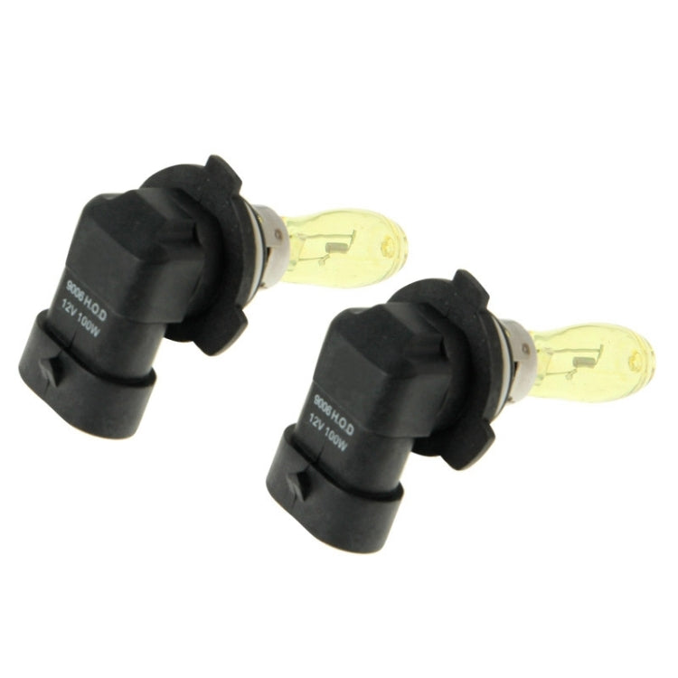 2 X 9006 HOD Halogen Bulbs 12V 100W 2400 LM 3500K Yellow Light Headlights, 9006