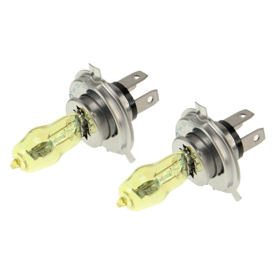 2 X H4 HOD Halogen Bulbs 12V 100W 2400 LM 3500K Yellow Light Headlights, H4