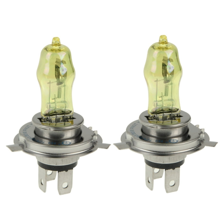 2 X H4 HOD Halogen Bulbs 12V 100W 2400 LM 3500K Yellow Light Headlights, H4
