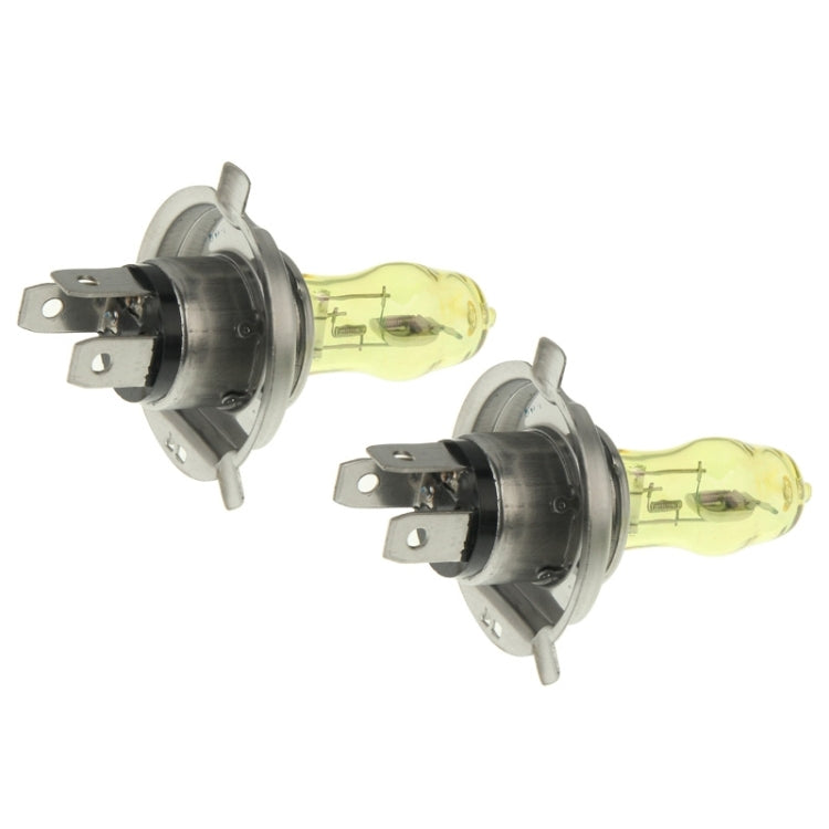 2 X H4 HOD Halogen Bulbs 12V 100W 2400 LM 3500K Yellow Light Headlights, H4