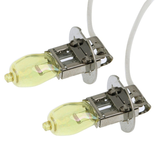 2 X H3 HOD Halogen Bulbs 12V 100W 2400 LM 3500K Yellow Light Headlights, H3