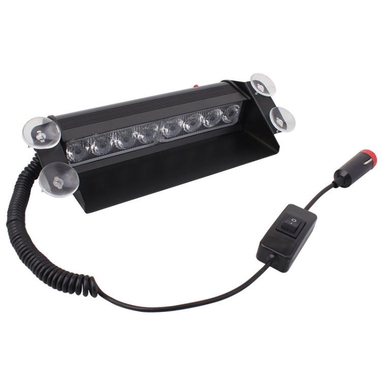 8W 800LM 8-LED 3-Modes Adjustable Angle Car Strobe Flash Dash Emergency Light Warning Lamp with Suckers, DC 12V, White + Red, White + Yellow