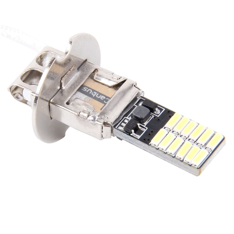 2 PCS H3 4.8W 720LM 6500K White Light 24 LED SMD 4014 Error-Free Canbus Car Clearance Lights Lamp, DC 12V, H3+4.8W 720LM/6500K