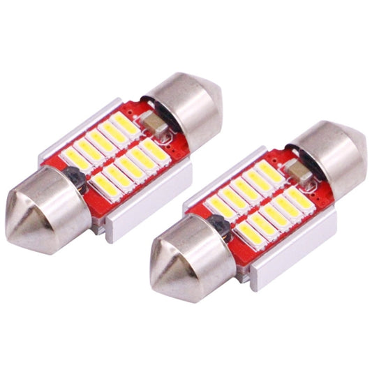 2 PCS 31mm 3W 180LM White Light 10 LED SMD 4014 CANBUS License Plate Reading Lights Car Light Bulb, 3W 31mm