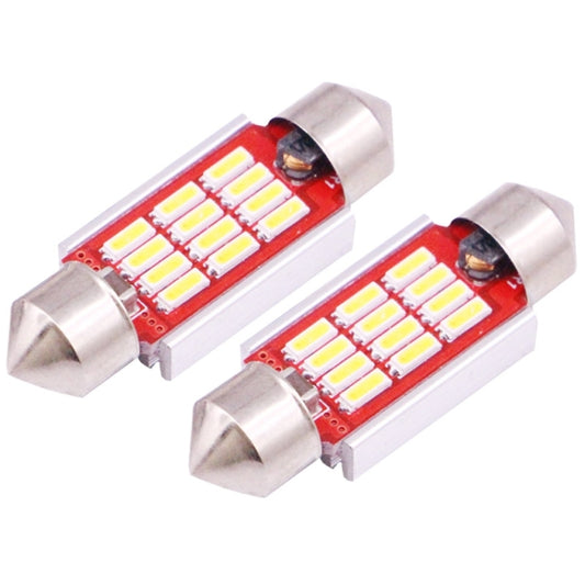 2 PCS 36mm 3.5W 180LM White Light 12 LED SMD 4014 CANBUS License Plate Reading Lights Car Light Bulb, 3.5W 36mm